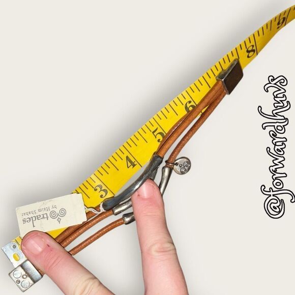 Trades by Haim Shahar | Triple Bar Brown Leather Unisex Bracelet - Picture 11 of 12